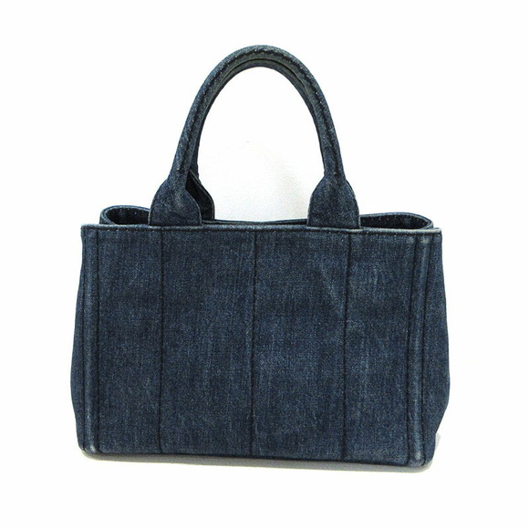 Prada Canapa Denim Tote Bag Blue - Picture 2 of 12